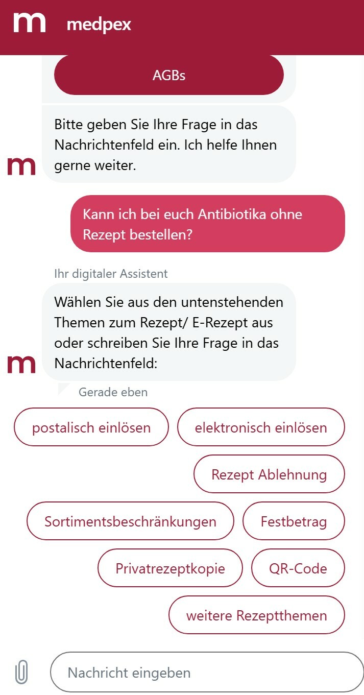 SAI Chatbot Medpex Frage 3