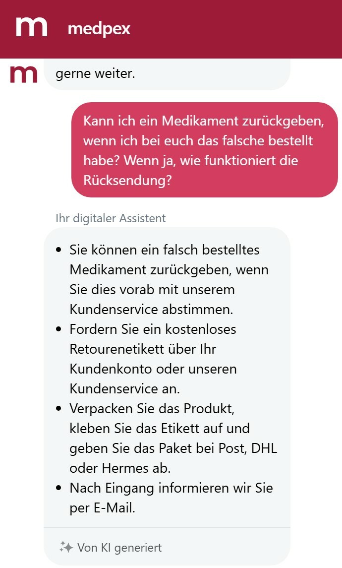 SAI Chatbot Medpex Frage 4 1